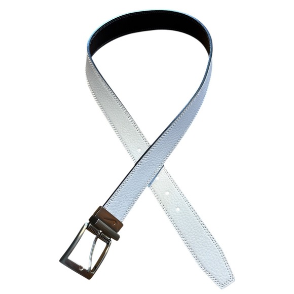 Nike Black And White Double Row Stitch Reversible Golf Belt, Small (34), NWOT - Picture 4 of 7